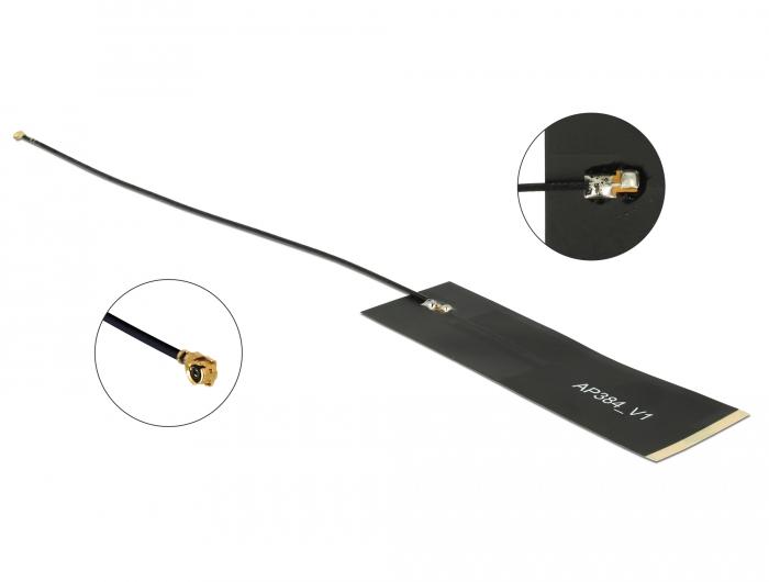 Delock LoRa-Antenne 863-928 MHz MHF-Anschluss 1,68 dBi 1,13 15 cm schwarz Cl - Delock