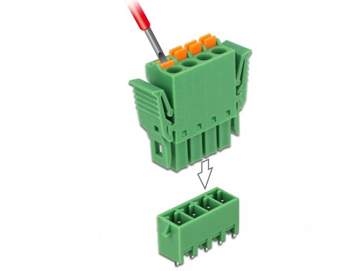 Delock Klemmenblocksatz für Leiterplatte 4-polig 3,81 mm Raster vertikal - Delock