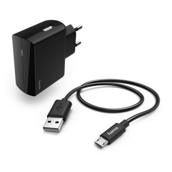 Ladeset, micro USB, 2,4 A, schwarz - Hama
