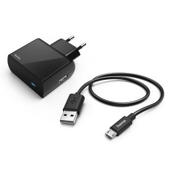 Ladeset, micro USB, 2,4 A, schwarz - Hama