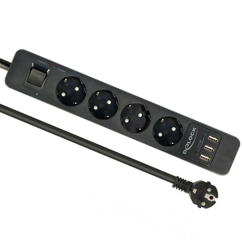 Steckdosenleiste 4-fach - USB - Delock