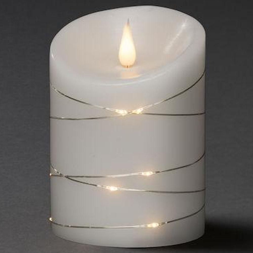 Kerze - LED-Weihnachtsbeleuchtung innen - 1 Licht - 14 cm - warmweiß - 2x C