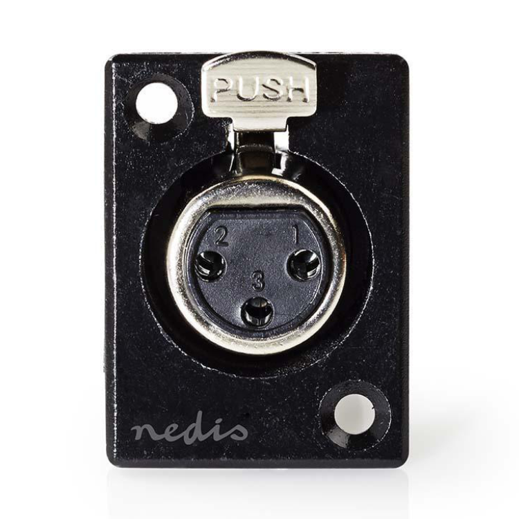 Halterung für XLR Gehäuse XLR 3 polige Buchse Schwarz - Nedis