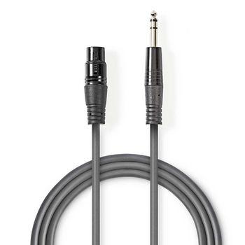 Symmetrisches XLR Audiokabel XLR 3 polige Buchse 6,35 mm Stecker 1,5 m - Nedis