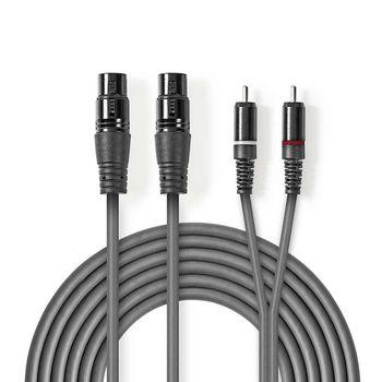 XLR auf Cinch Audiokabel 2x XLR Female auf 2x Cinch Male