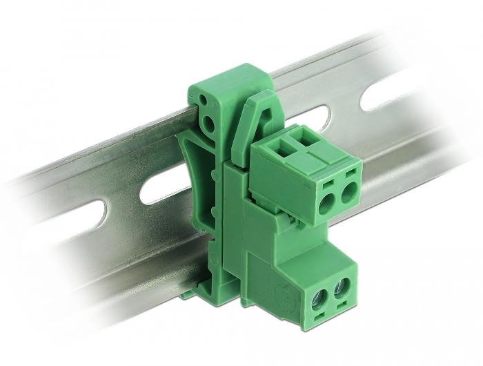 Delock Klemmenblockset für Hutschienen 2 Stifte im Raster 5,08 mm gewichtet - Delock