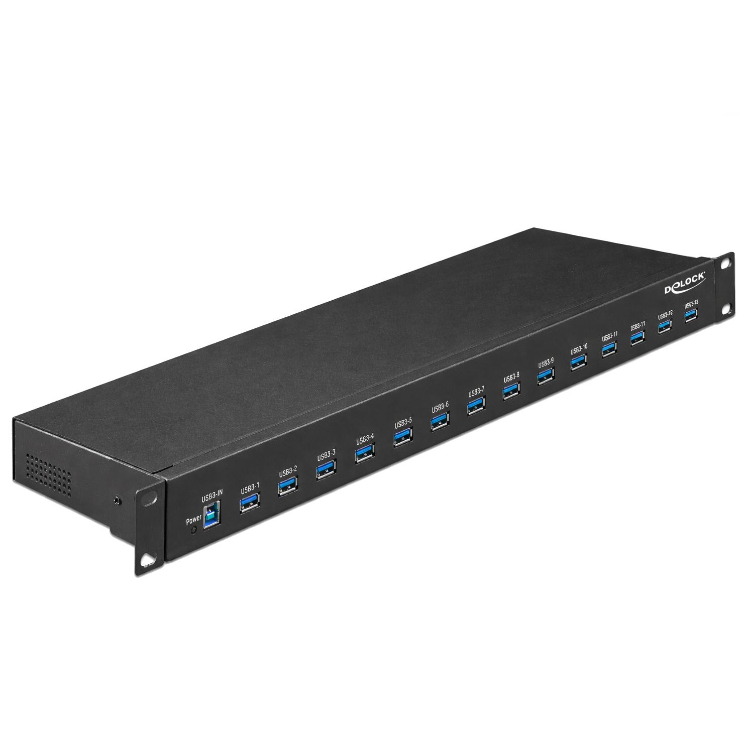 Delock 19″ Industrie-Hub 13 x USB 3.1 Gen 1 Typ-A