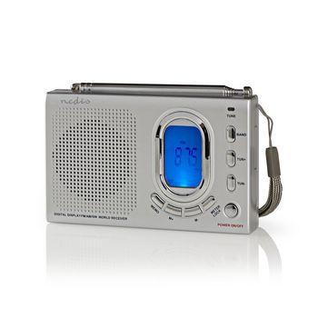 FM Radio 1,5W Weltempfänger Weckfunktion Grau - Nedis