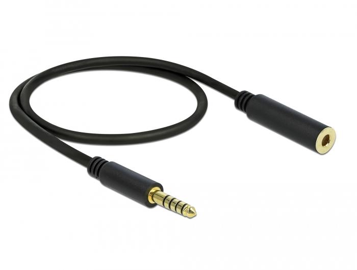 Delock Verlängerungskabel Klinke 4,4 mm 5-polig Stecker auf Buchse 0,5 m sch - Delock