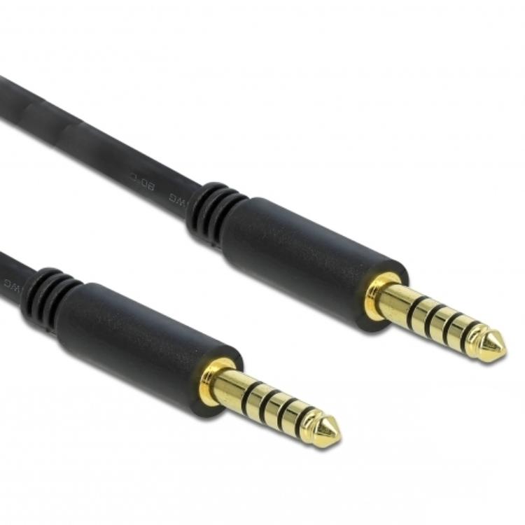 Delock Klinkenkabel 4,4 mm 5-polig Stecker auf Stecker 2 m schwarz - Delock