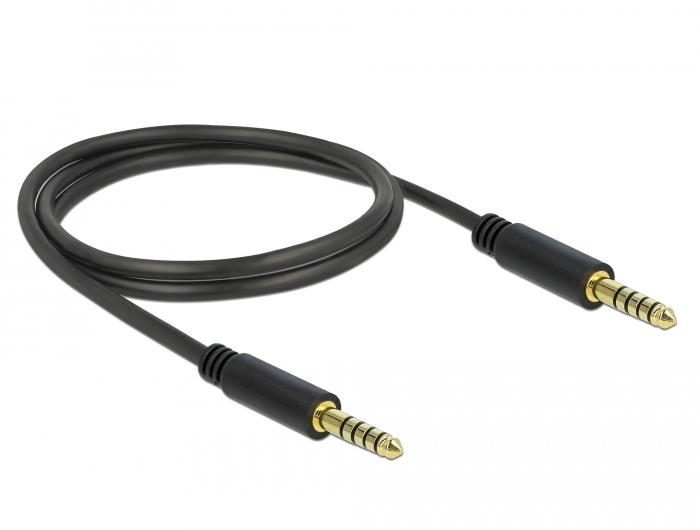 Delock Klinkenkabel 4,4 mm 5-polig Stecker auf Stecker 1 m schwarz - Delock