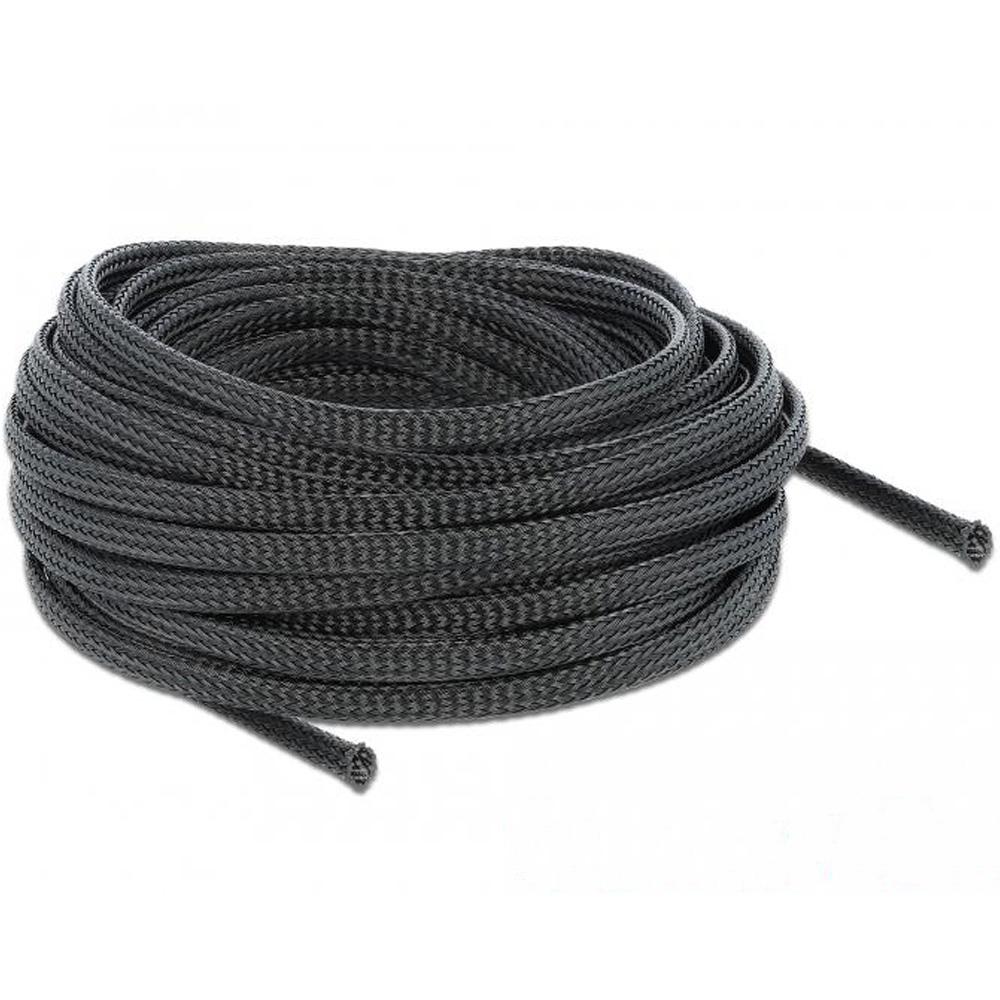 Geflochten Kabelhülse 10m x 6mm – Schwarz – Hitzebeständig – Wiederverwendbar