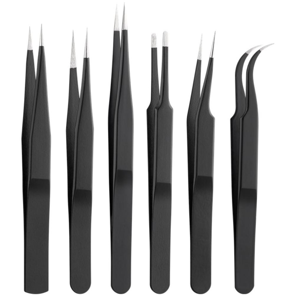 Pinzettenset 6-teilig aus rostfreiem Stahl - Goobay