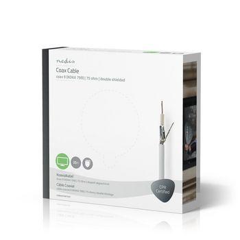 Koaxialkabel Koax 9 (KOKA 799) 25,0 m Geschenkkarton Weiß - Nedis