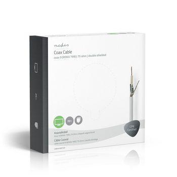 Koaxialkabel Koax 9 (KOKA 799) 25,0 m Geschenkkarton Weiß - Nedis