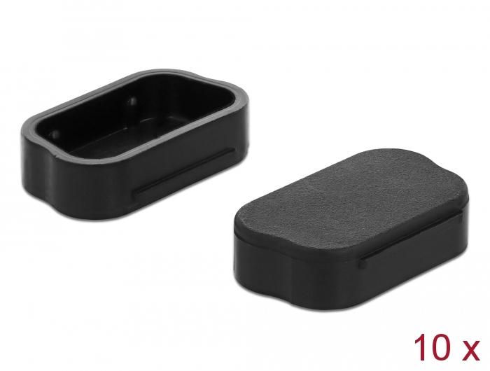 Delock Staubschutz für Sub-D 9 / Sub-D 15 Stecker 10 Stück schwarz