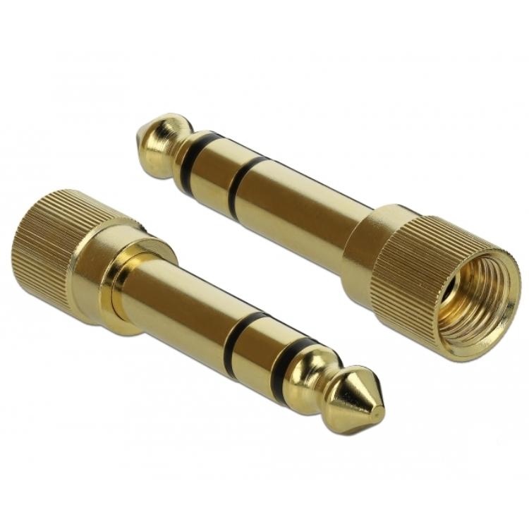 Delock Spiralkabel 3.5mm 3 Pin Klinkenstecker auf Klinkenstecker mit Schraube - Delock