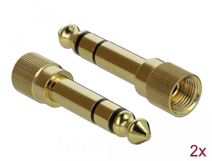 Delock Spiralkabel 3.5mm 3 Pin Klinkenstecker auf Klinkenstecker mit Schraube - Delock