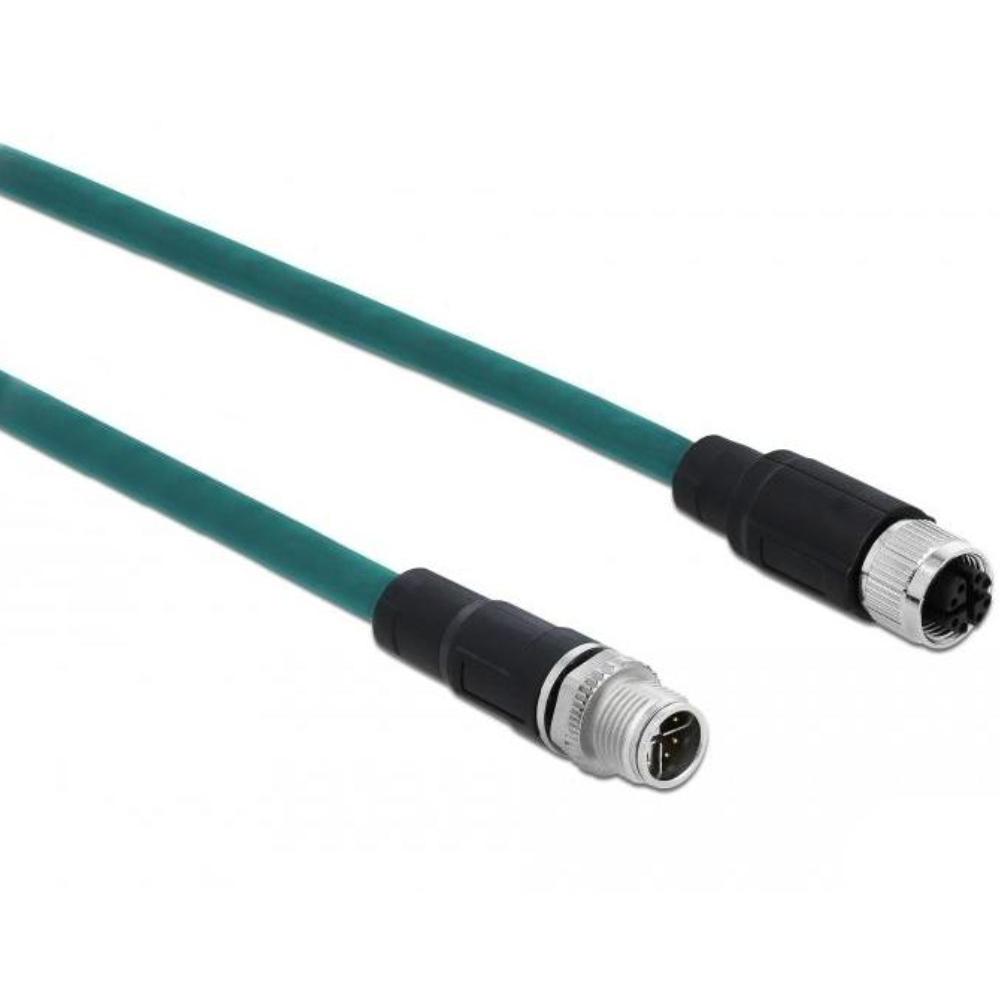 M12 Kabel Diese robuste industrielle Ethernet-Kabel wurde speziell für anspruchsvolle Umgebungen wie Maschinensteuerung und Automatisierungsprozesse entwickelt. Dank der doppelten M12-Steckverbinder (D-kodiert, 4-polig) schließen Sie einfach verschiedene Komponenten miteinander mit einer stabilen und sicheren Verbindung an. Das Kabel entspricht der Cat.5e-Spezifikation und ist mit einer hochwertigen S/FTP-Abschirmung mit Aluminiumfolie und verzinntem Kupfergeflecht ausgestattet. Dies sorgt für eine ausgezeichnete Signalübertragung und Schutz vor elektromagnetischen Störungen. Mit einem soliden Kupferleiter von 26 AWG und einem robusten PVC-Mantel kombiniert dieses Kabel Flexibilität mit Langlebigkeit. Anschluss 1: 1 x M12 connector D-kodiert 4-polig Anschluss 2: 1 x M12 connector D-kodiert 4-polig Länge: 1 Meter Anschluss 1: 1 x M12 connector D-kodiert 4-polig Anschluss 2: 1 x M12 connector D-kodiert 4-polig Abschirmung: S/FTP Betriebstemperatur: -25 C ~ 60 C Schutzart: IP67 Kategorie: 5e Leitermaterial: Kupfer Leiterquerschnitt: 26 AWG (0,129 mm²) Inhalt des Pakets: M12-Kabel Schnittstelle: beidseitig gleich Kabeldurchmesser: ca. 5 mm Kabelmantelmaterial: PVC Farbe: Schwarz Länge inklusive Anschlüsse: ca. 1 m Maximaler Strom: 4 A Nennspannung: 60 V - Delock