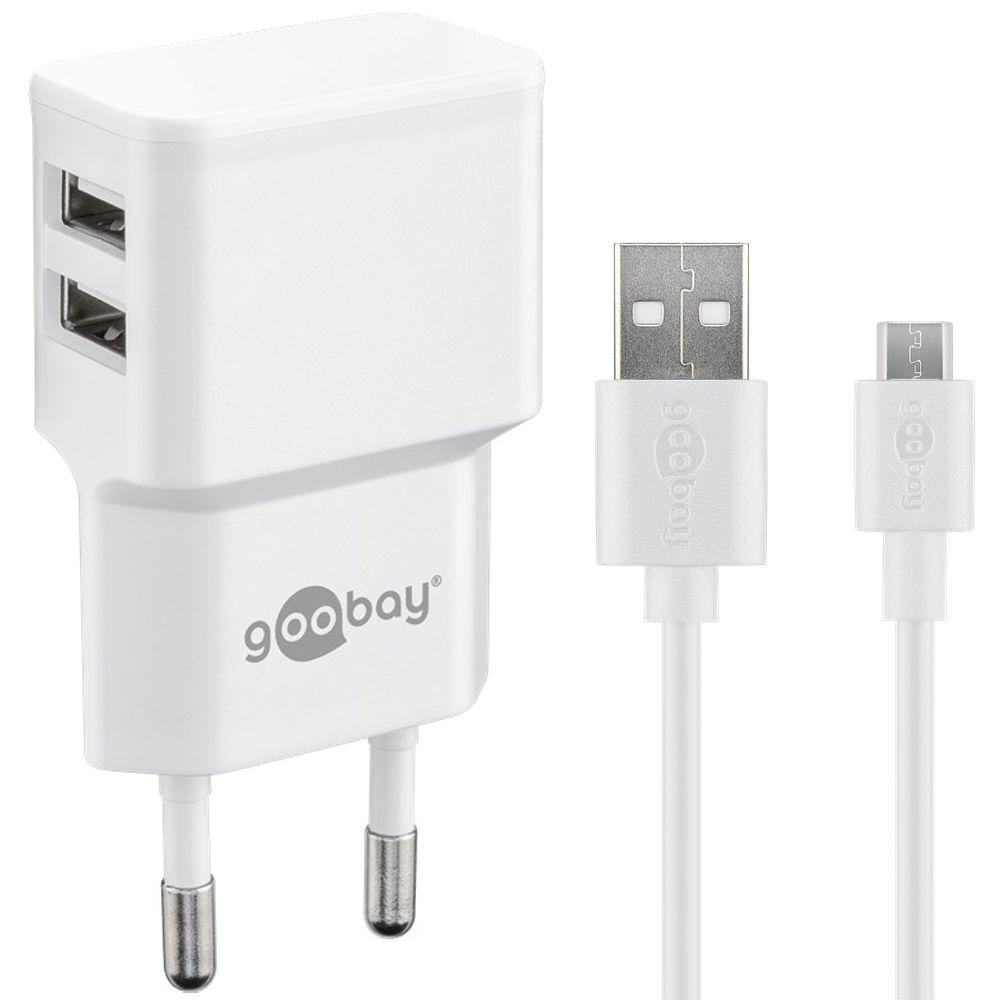 Micro-USB-Ladegerät - 2.400 mA - Geeignet für Samsung und mehr.