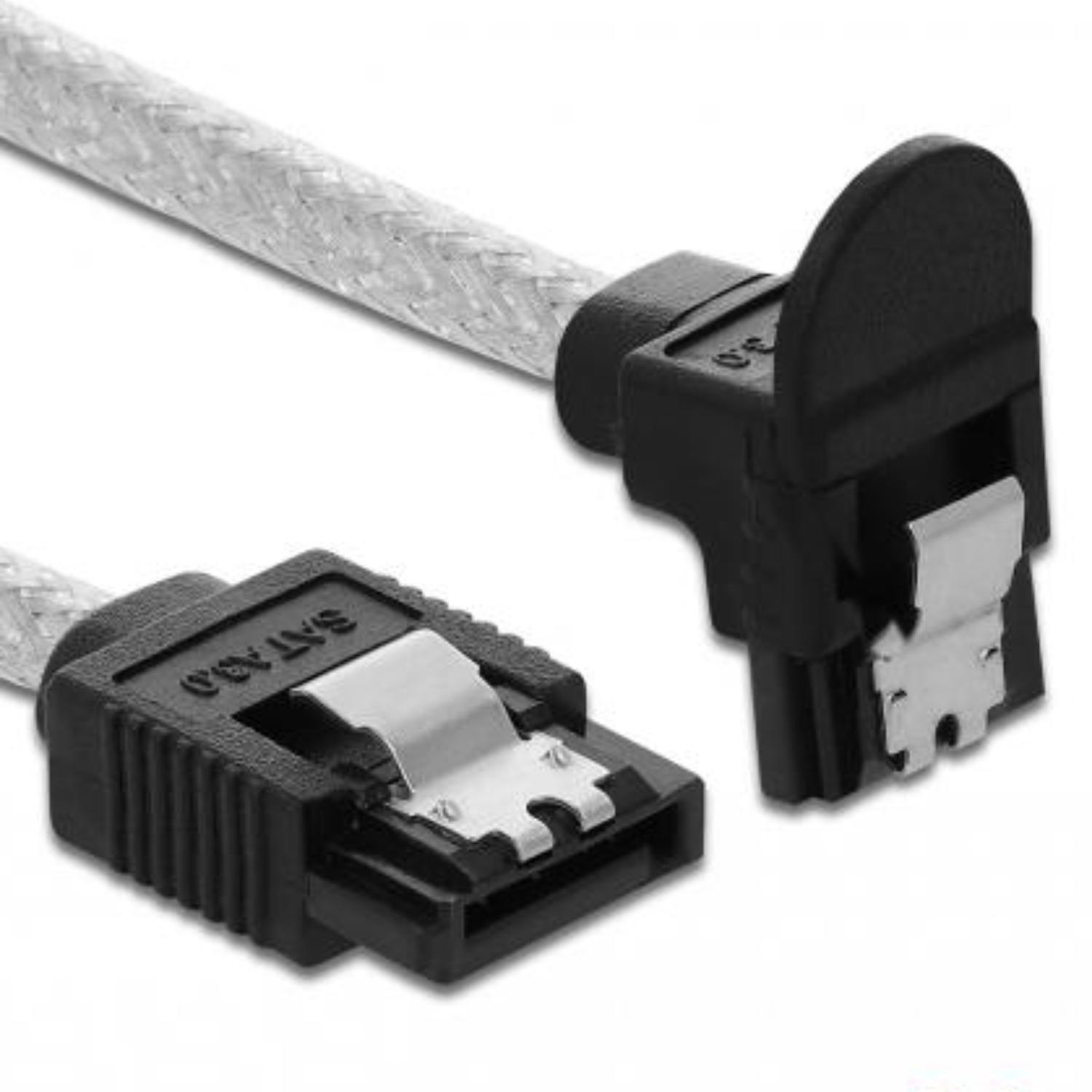 Delock SATA 6 Gb/s Kabel gerade abgewinkelt 20 cm transparent - Delock