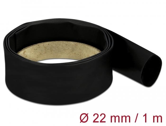 Delock Schrumpfschlauch 1 m x 22 mm schwarz - Delock