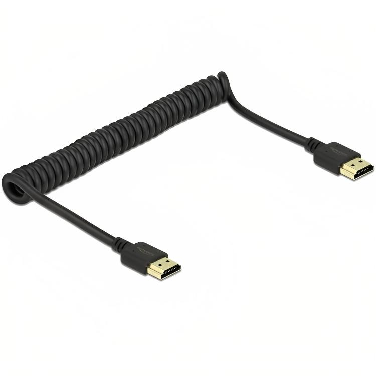 HDMI-Kabel Curl-Kabel Delock schwarz