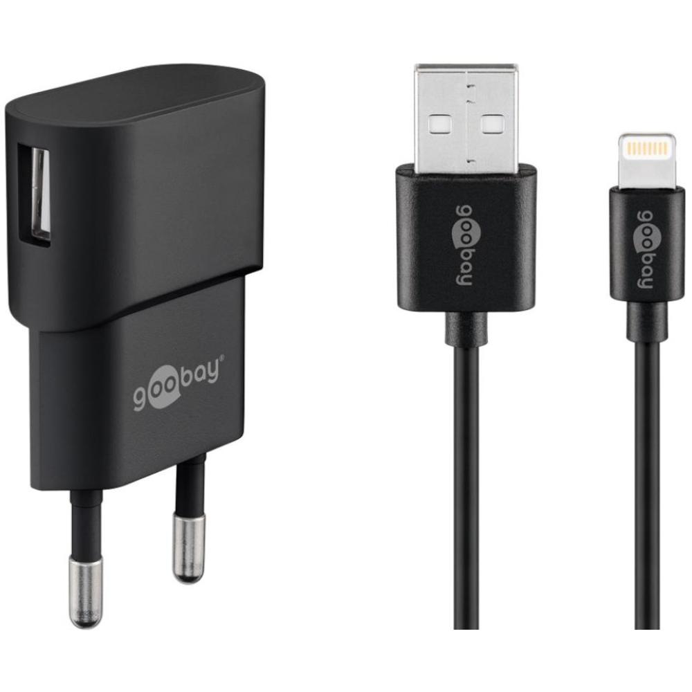USB-A-Ladegerät + Lightning iPhone-Kabel