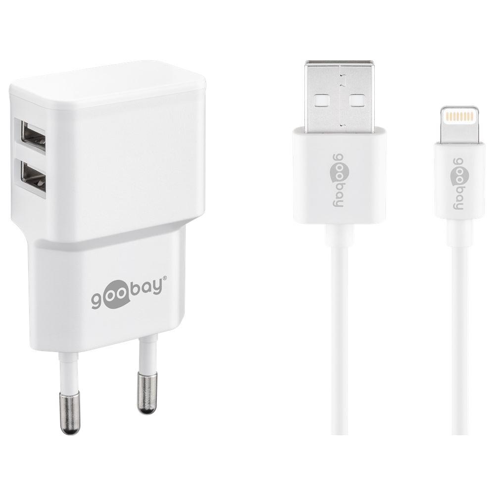 USB-Ladegerät + Lightning iPhone Kabel - 2400 mA Adapter