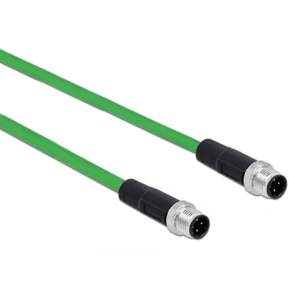 Delock Netzwerkkabel M12 4-polig D-kodiert TPU 1 m