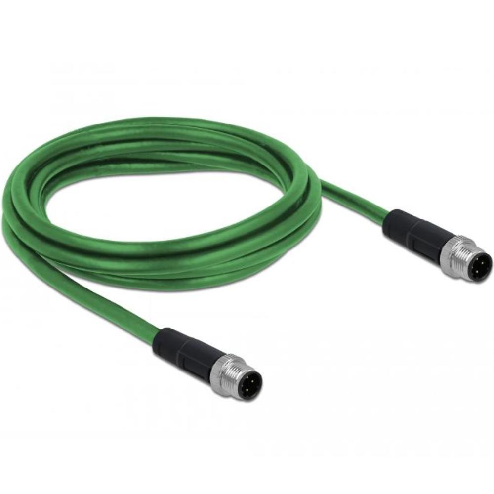 M12 Kabel Diese robuste industrielle Ethernet-Kabel wurde speziell für anspruchsvolle Umgebungen wie Maschinensteuerung und Automatisierungsprozesse entwickelt. Dank der doppelten M12-Steckverbinder (D-kodiert, 4-polig) schließen Sie einfach verschiedene Komponenten miteinander mit einer stabilen und sicheren Verbindung an. Das Kabel entspricht der Cat.5e-Spezifikation und ist mit einer hochwertigen S/FTP-Abschirmung mit Aluminiumfolie und verzinntem Kupfergeflecht ausgestattet. Dies sorgt für eine ausgezeichnete Signalübertragung und Schutz vor elektromagnetischen Störungen. Mit einem soliden Kupferleiter von 26 AWG und einem robusten PVC-Mantel kombiniert dieses Kabel Flexibilität mit Langlebigkeit. Anschluss 1: 1 x M12 connector D-kodiert 4-polig Anschluss 2: 1 x M12 connector D-kodiert 4-polig Länge: 1 Meter Anschluss 1: 1 x M12 connector D-kodiert 4-polig Anschluss 2: 1 x M12 connector D-kodiert 4-polig Abschirmung: S/FTP Betriebstemperatur: -25 C ~ 60 C Schutzart: IP67 Kategorie: 5e Leitermaterial: Kupfer Leiterquerschnitt: 26 AWG (0,129 mm²) Inhalt des Pakets: M12-Kabel Schnittstelle: beidseitig gleich Kabeldurchmesser: ca. 5 mm Kabelmantelmaterial: PVC Farbe: Schwarz Länge inklusive Anschlüsse: ca. 1 m Maximaler Strom: 4 A Nennspannung: 60 V - Delock