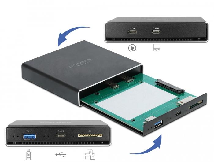Delock Außengehäuse für 2,5″ SATA HDD / SSD mit zusätzlichem USB - Delock