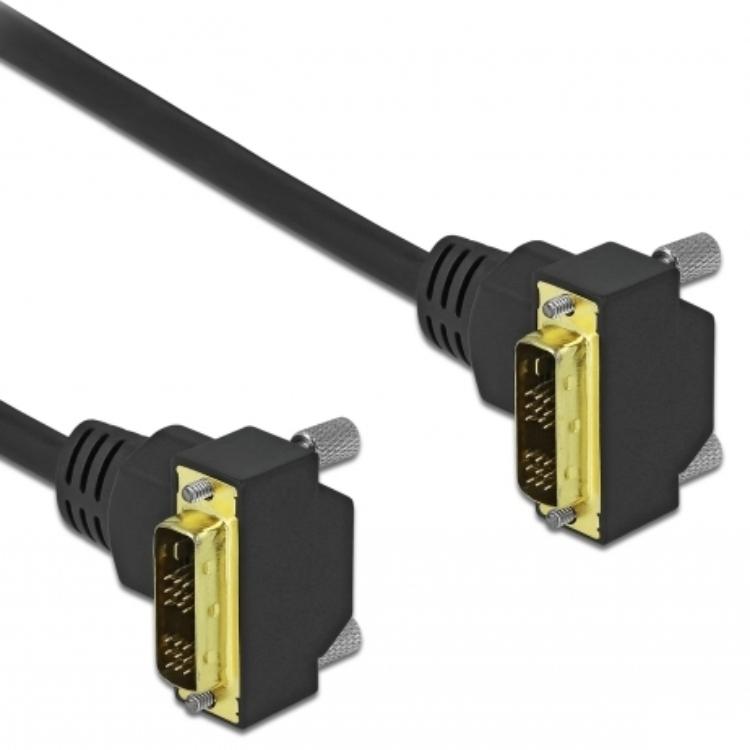Delock DVI-Kabel 18+1 Stecker gewinkelt auf 18+1 Stecker gewinkelt 1 m - Delock