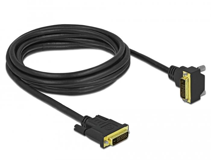 Delock DVI-Kabel 24+1 Stecker auf 24+1 Stecker gewinkelt 3 m - Delock