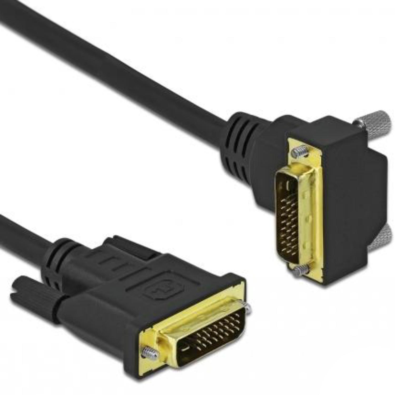 Delock DVI-Kabel 24+1 Stecker auf 24+1 Stecker gewinkelt 2 m