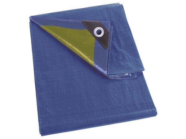 DEKZEIL - BLAUW/KAKI - STERK - 8 x 10 m - Perel