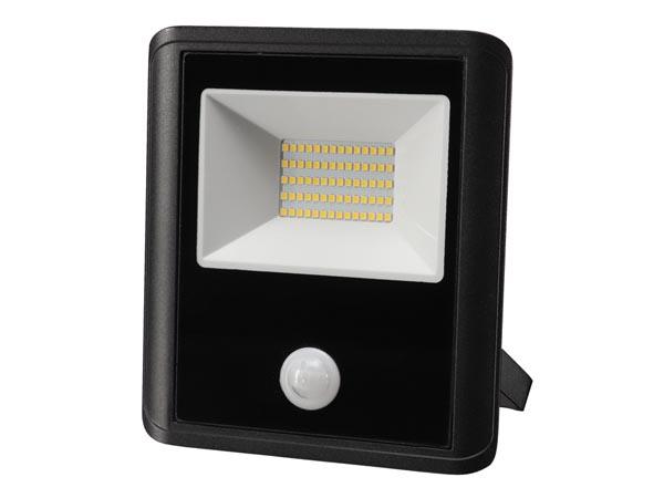 LED-SCHEINWERFER FÜR DEN AUSSENBEREICH - 50 W, NEUTRALWEISS - SCHWARZ - PIR-SENSOR - Perel