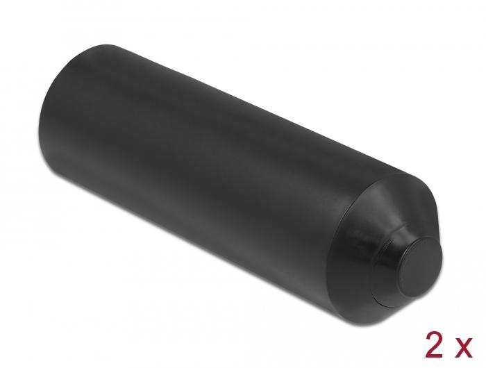 Delock Endkappen mit Innenkleber 80 x 25 mm 2 Stück schwarz - Delock