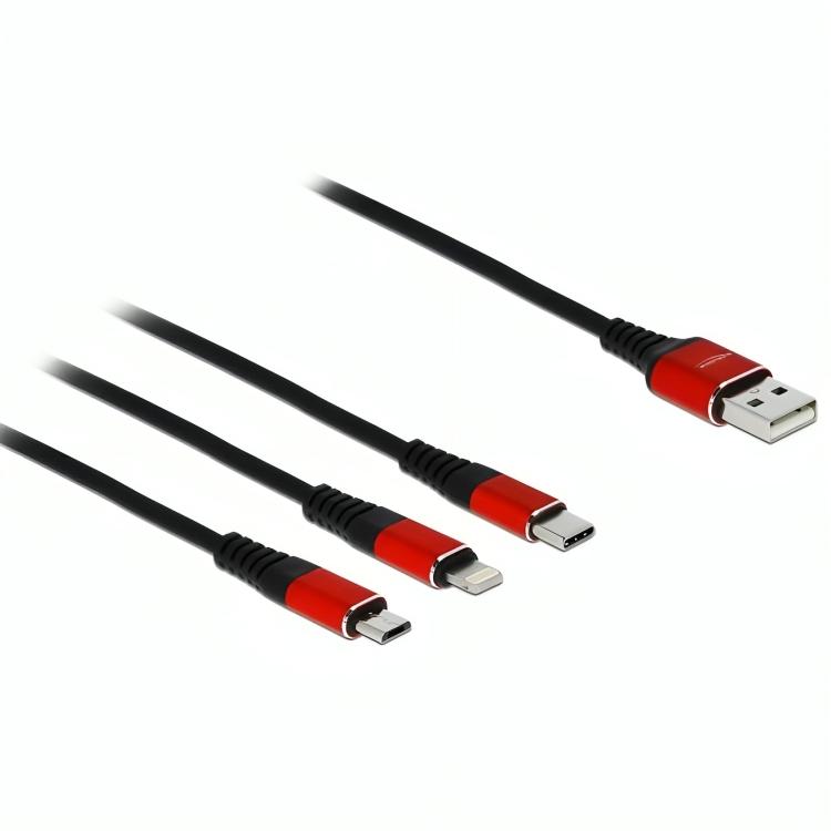 USB A auf C/Micro USB/Lightning - Delock