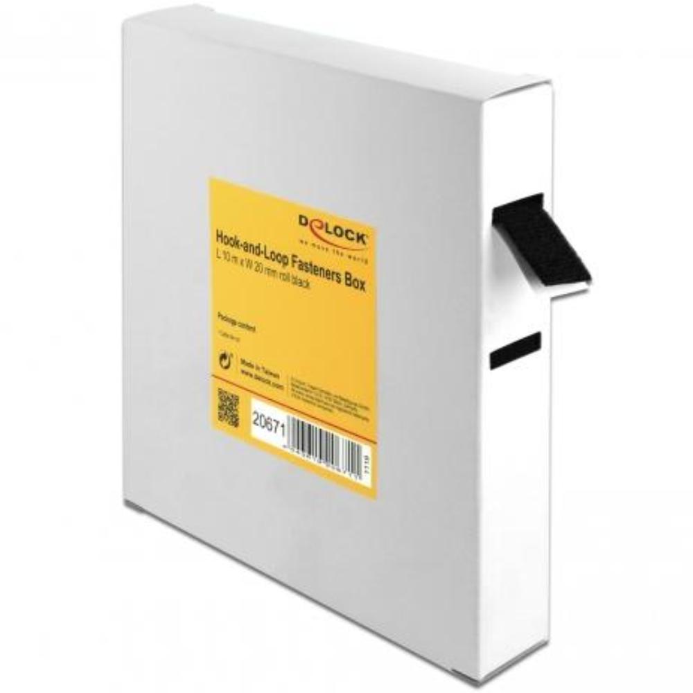 Delock Klettband auf Rolle L 10 m x B 20 mm im Karton schwarz - Delock