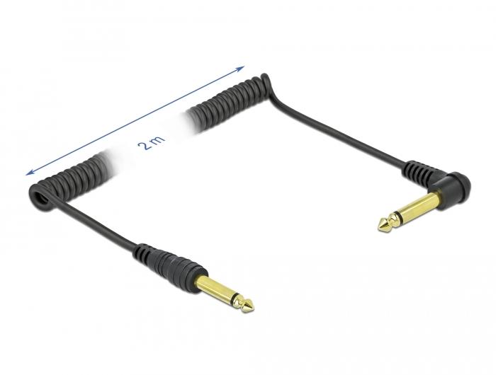 Delock Spiralkabel 6,35 mm 2 Pin Klinke auf Klinke Mono gew - Delock