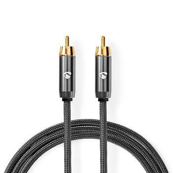 Subwoofer-Kabel RCA-Stecker - RCA-Stecker Gun Metal Grau Geflochtenes Kabel
