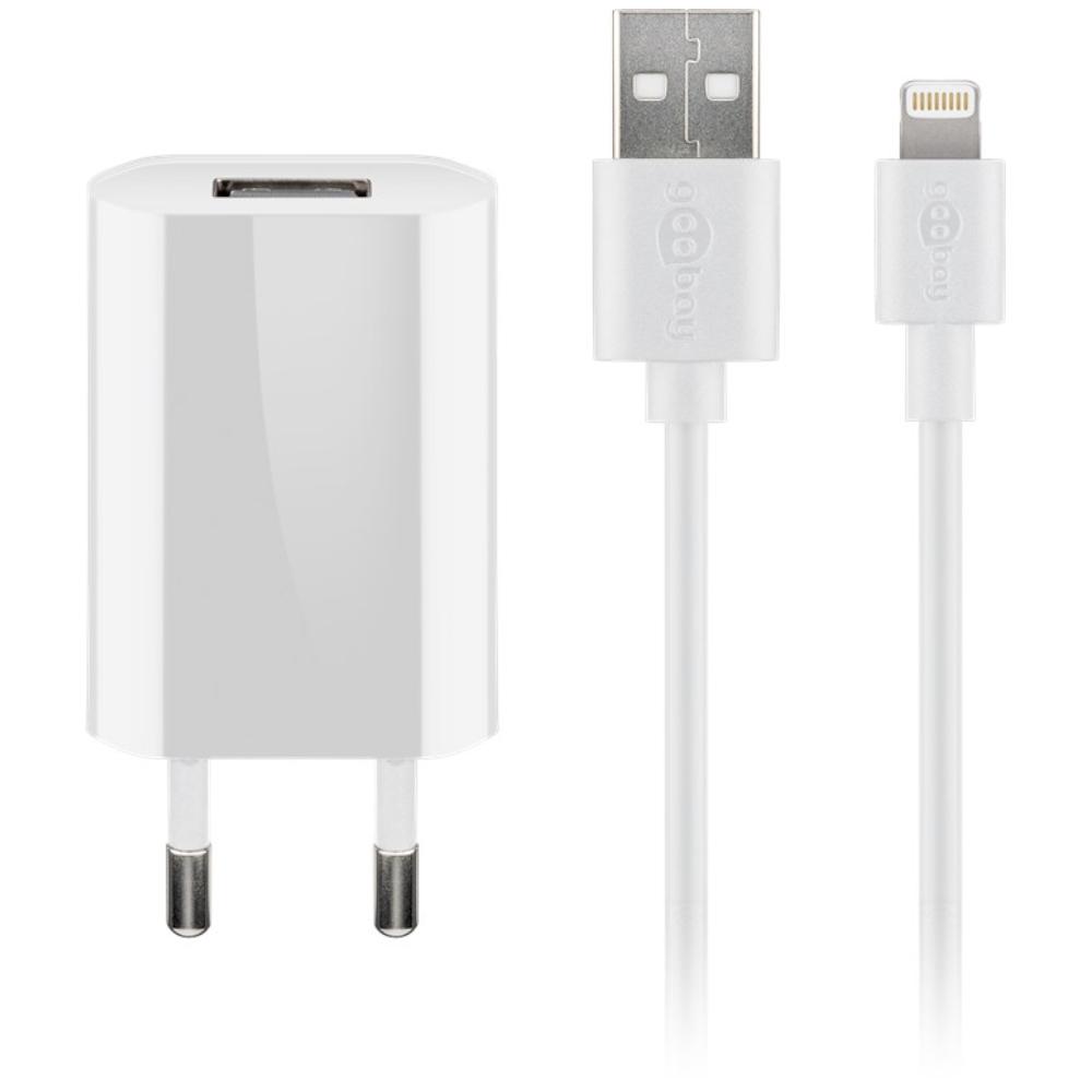 USB-A-Ladegerät + Lightning-Kabel - Goobay