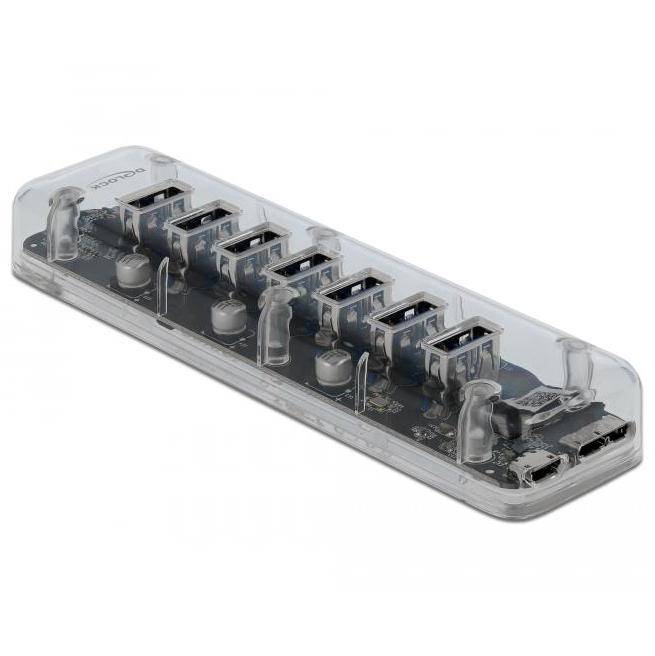 USB A + Micro-B Hub - 7 Ports - Delock