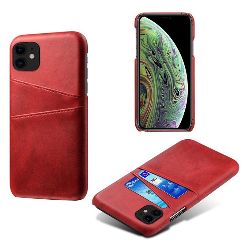 IPhone 11 - Backcover leer - Rood - Able & Borret