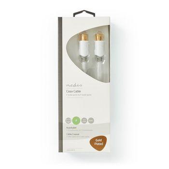Satelliten & Antennenkabel F Stecker Quick F Stecker Quick 5,0 m Weiß - Nedis