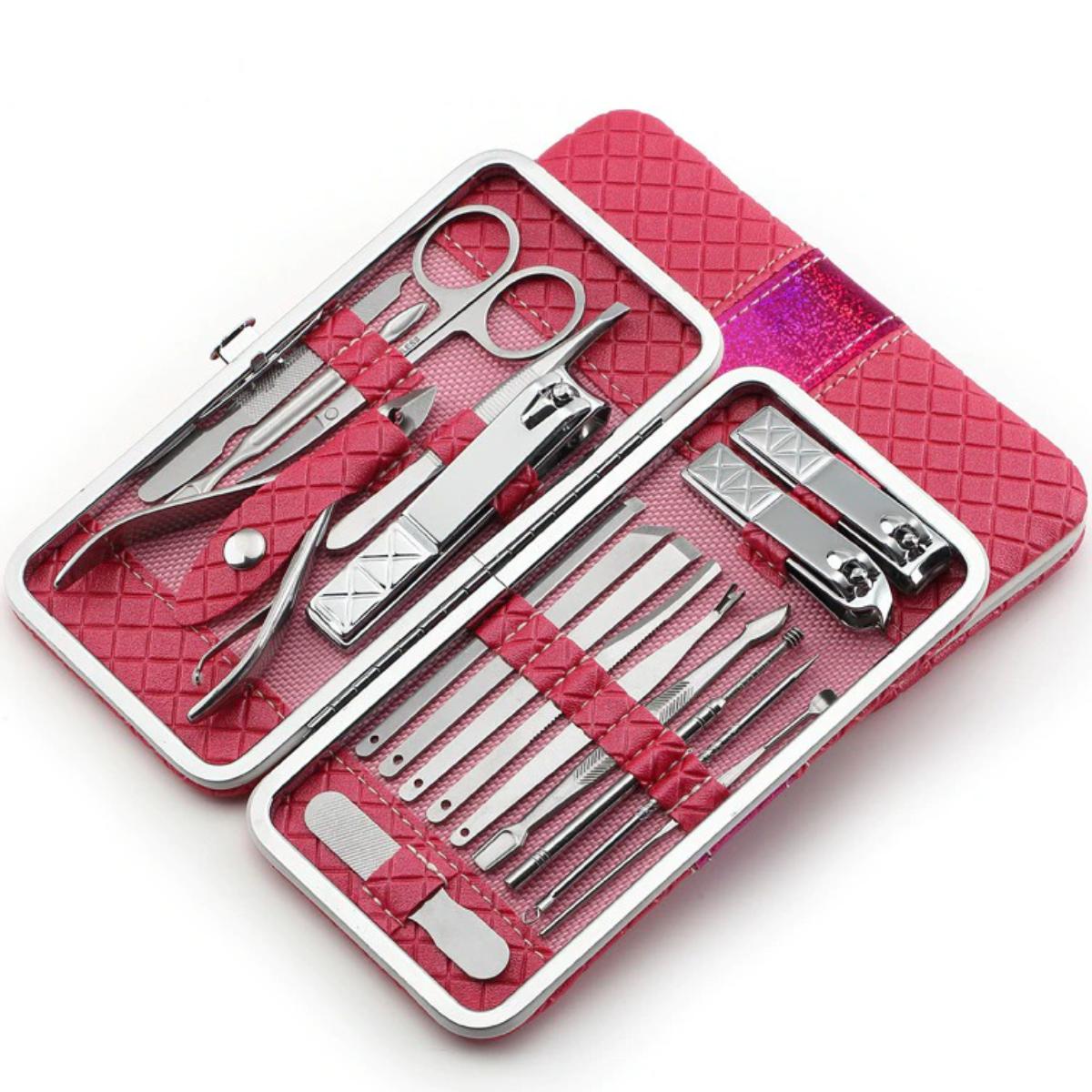 Luxus Maniküre und Pediküre Set 18 delig Nail Art Rosa - Able & Borret