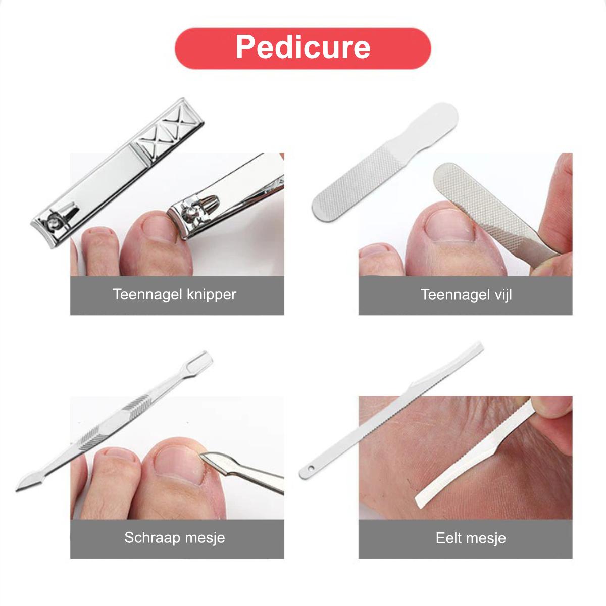 Luxus Maniküre und Pediküre Set 18 delig Nail Art Rosa - Able & Borret