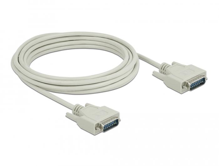 Delock Serielles Kabel Sub-D15 Stecker auf Stecker 5 m - Delock