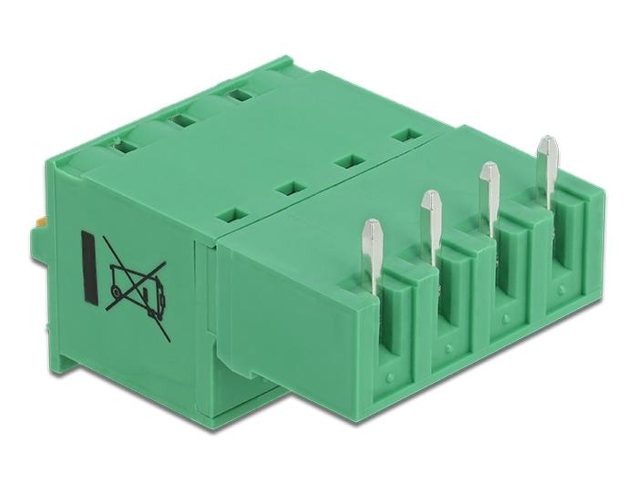 Delock Reihenklemmensatz für PCB 4 Stifte 5,08 mm Raster horizontal - Delock